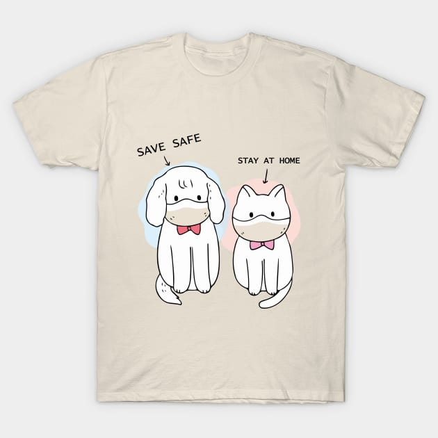 Stay at Home Cat And dog T-Shirt by sufian